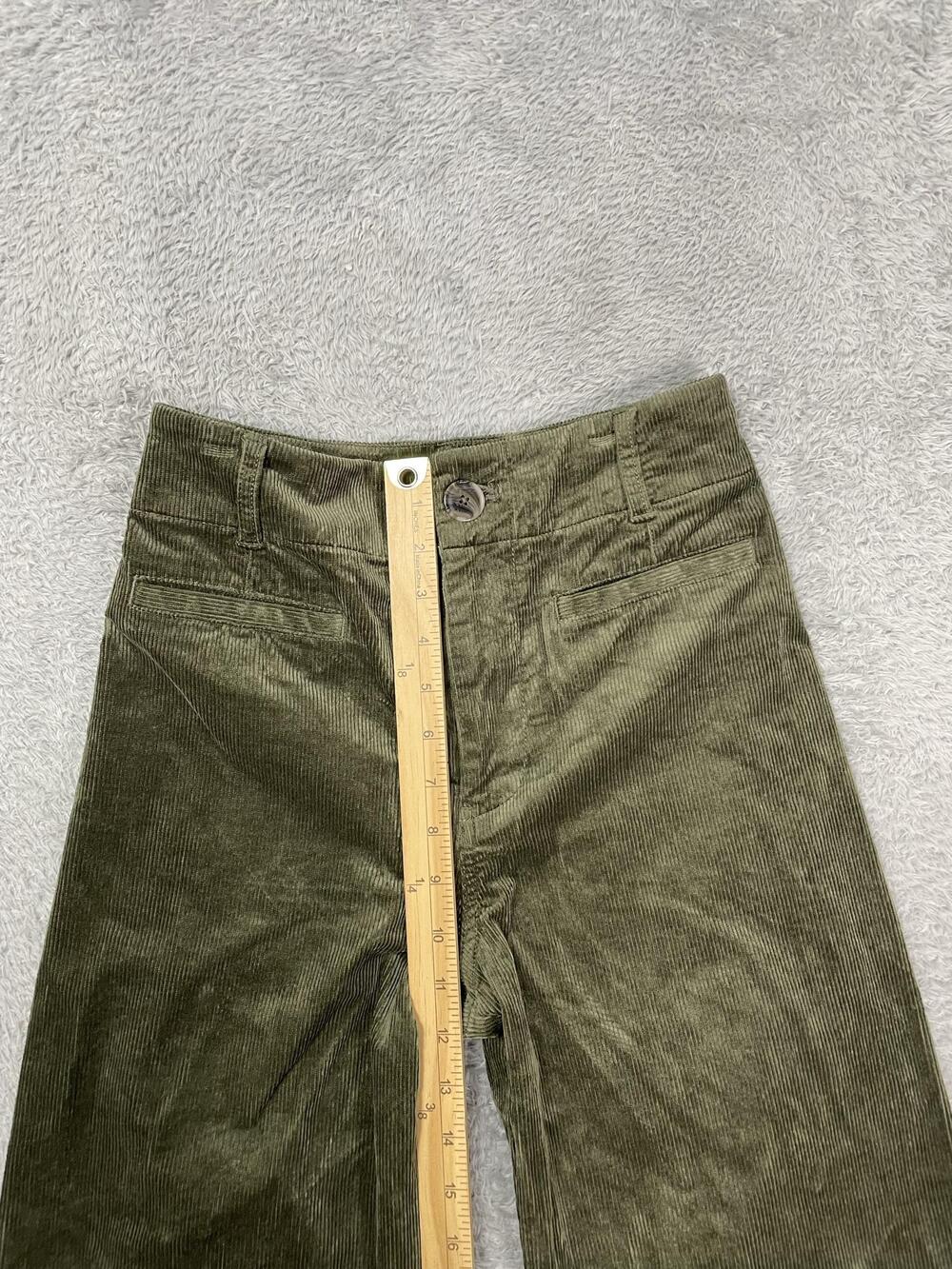 Maeve Anthropologie Pants Womens 25 Brown/Green Corduroy Straight Leg Chino - Picture 5 of 13